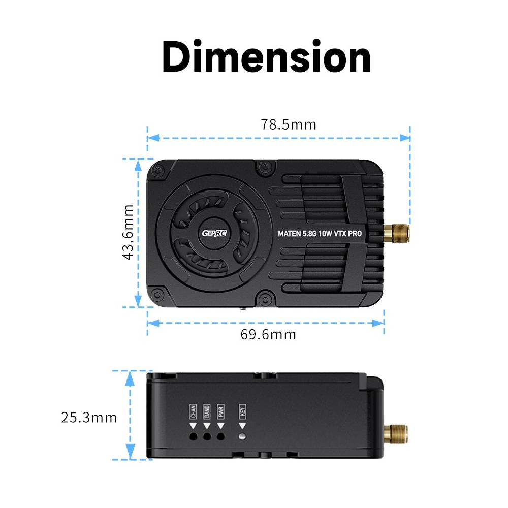 GEPRC MATEN 5.8G 10W VTX PRO 1 - Drone Racing Transmitter บทวิจารณ์และราคา